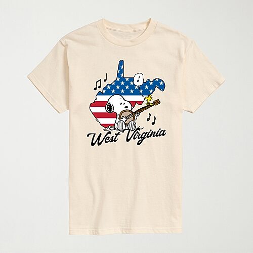 Novelty Mens Crew Neck Short Sleeve Regular Fit Peanuts Snoopy Big and Tall Graphic T-Shirt, X-large Tall, Beige
