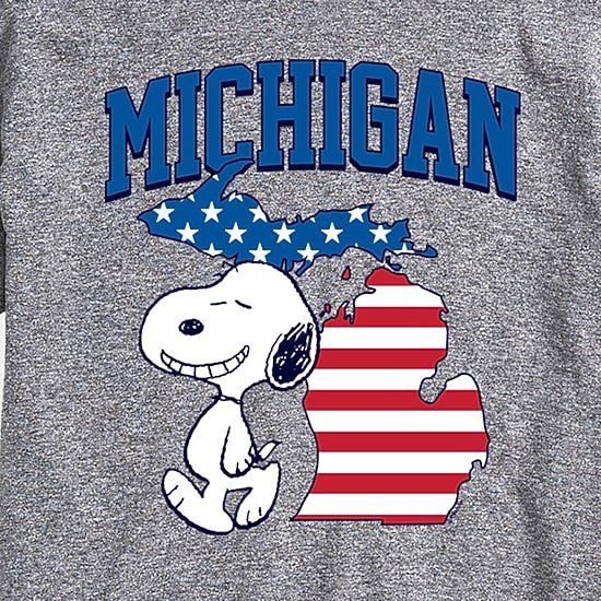 Novelty Mens Crew Neck Short Sleeve Regular Fit Peanuts Snoopy Big and Tall Graphic T-Shirt