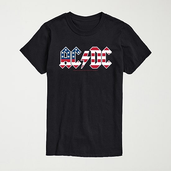 Novelty Mens Crew Neck Short Sleeve Regular Fit AC/DC Big and Tall Graphic T-Shirt