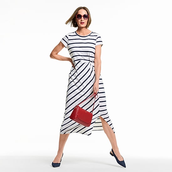 Liz Claiborne Womens Short Sleeve Midi T-Shirt Dress
