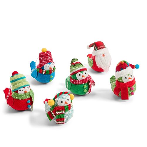 North Pole Trading Co . Birds 6-pc. Christmas Tabletop Decor In Red