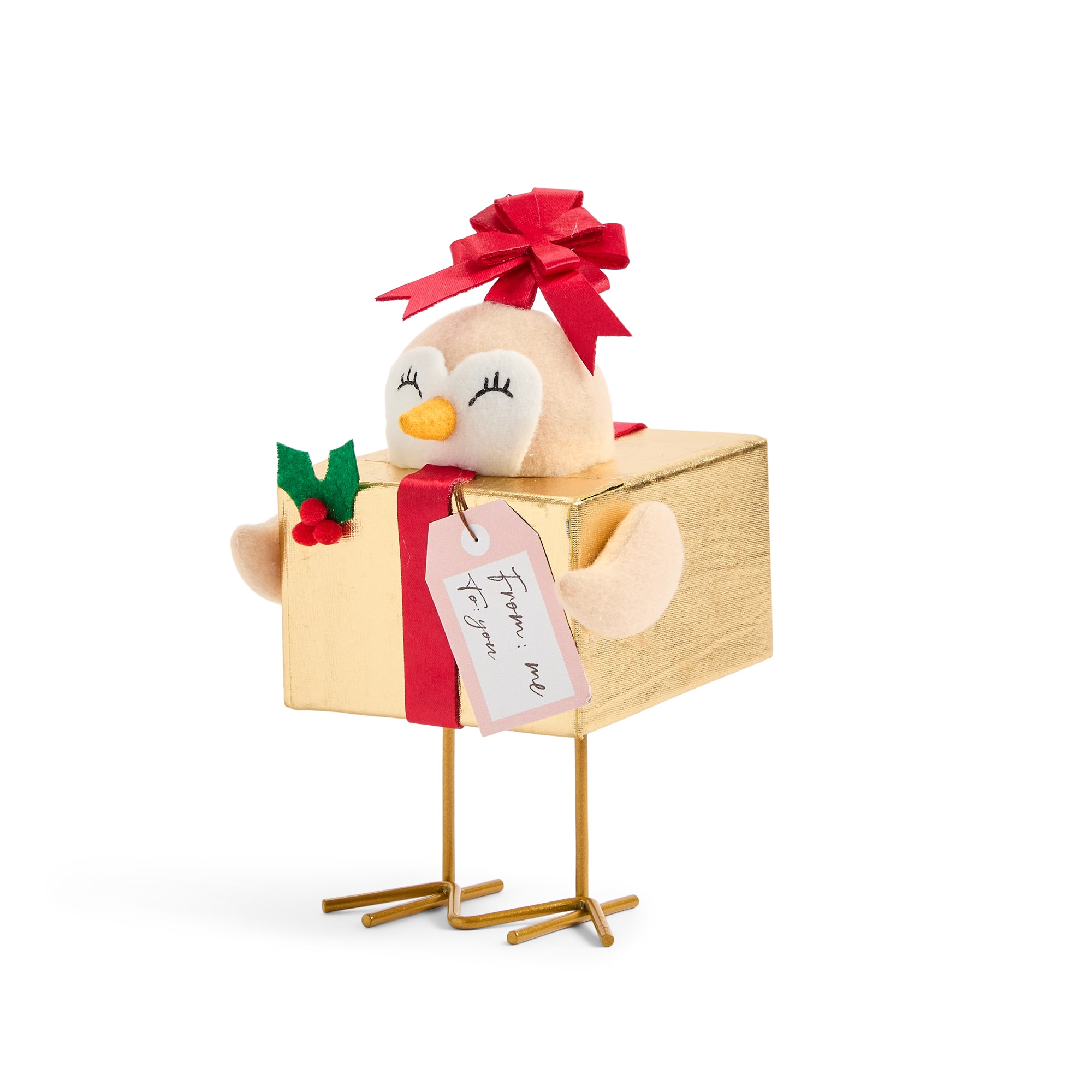 North Pole Trading Co. Present And Puffer Vest Birds 2a Christmas Tabletop Decor