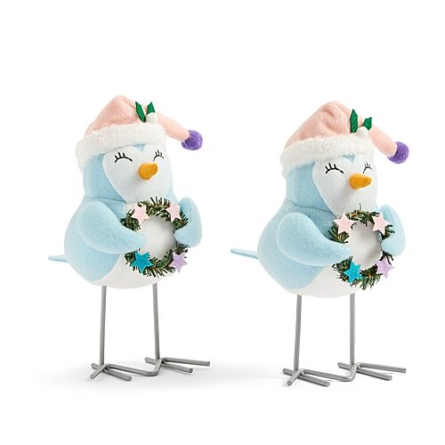 North Pole Trading Co . Coastal Birds Set 2-pc. Christmas Tabletop Decor In Blue