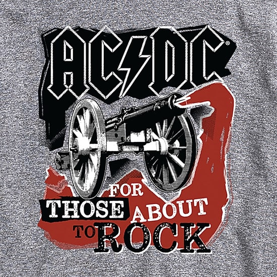 Novelty Mens Crew Neck Short Sleeve Regular Fit AC/DC Graphic T-Shirt