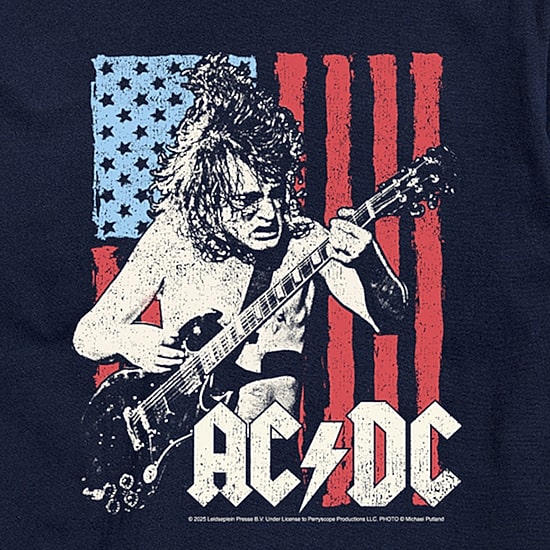 Novelty Mens Crew Neck Short Sleeve Regular Fit AC/DC Graphic T-Shirt