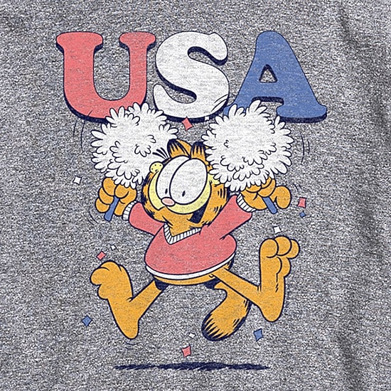 Novelty Mens Crew Neck Short Sleeve Regular Fit Garfield Graphic T-Shirt