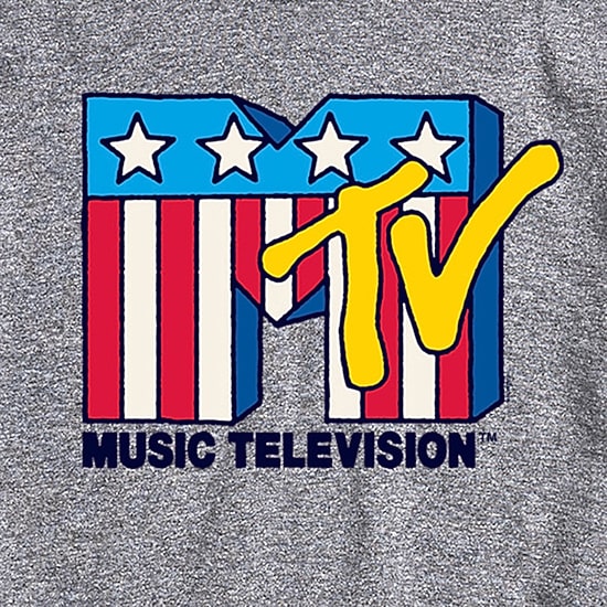 Novelty Mens Crew Neck Short Sleeve Regular Fit MTV Graphic T-Shirt