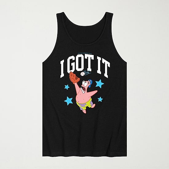 Novelty Mens Crew Neck Short Sleeve Spongebob Tank Top