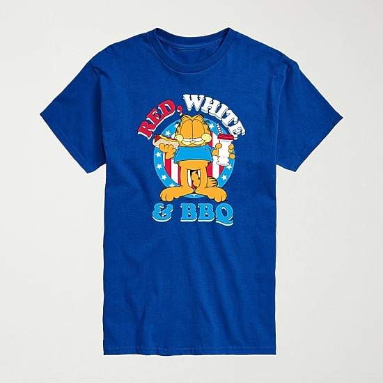 Novelty Mens Crew Neck Short Sleeve Regular Fit Garfield Graphic T-Shirt