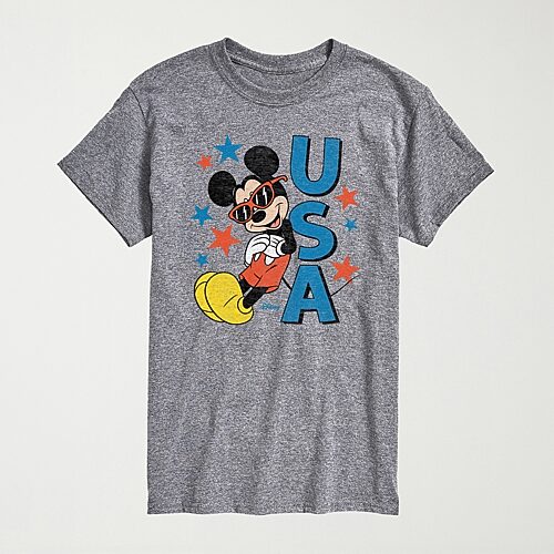 Novelty Mens Crew Neck Short Sleeve Regular Fit Mickey Mouse Graphic T-Shirt, X-large, Gray