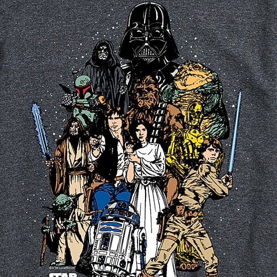 Novelty Mens Crew Neck Short Sleeve Regular Fit Star Wars Graphic T-Shirt