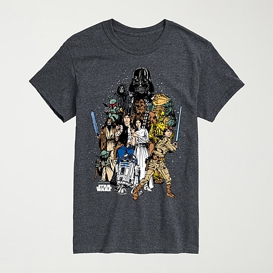 Novelty Mens Crew Neck Short Sleeve Regular Fit Star Wars Graphic T-Shirt