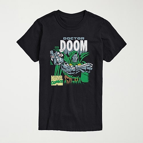 Airwaves Men's Fantastic Four Marvel Comics Dr. Doom Short-Sleeve Graphic T-Shirt - Black