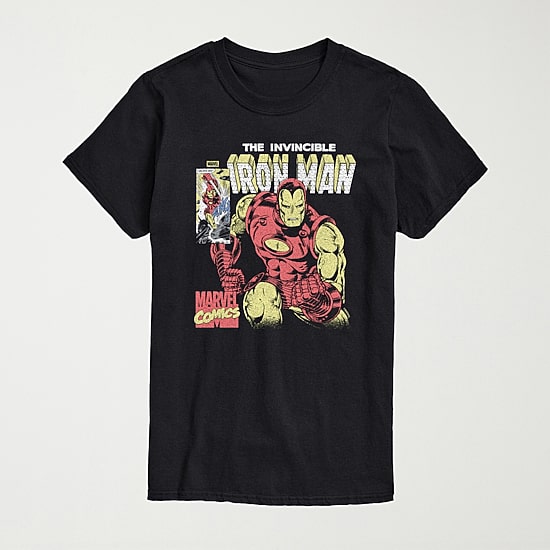 Novelty Mens Crew Neck Short Sleeve Regular Fit Iron Man Marvel Graphic T-Shirt