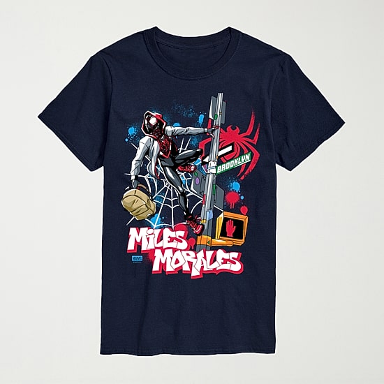 Novelty Mens Crew Neck Short Sleeve Regular Fit Marvel Spiderman Graphic T-Shirt