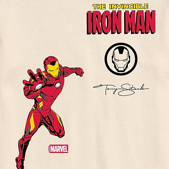 Novelty Mens Crew Neck Short Sleeve Regular Fit Iron Man Marvel Graphic T-Shirt