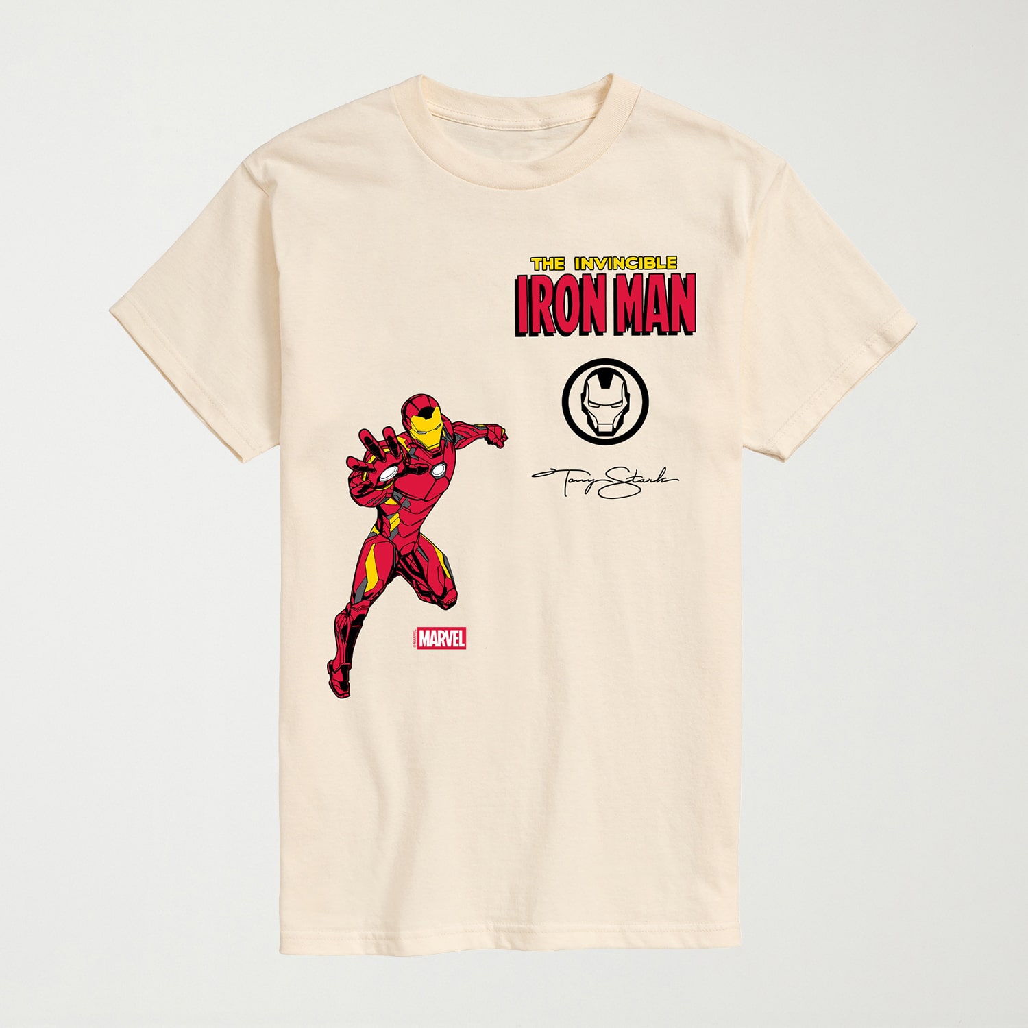 Novelty Mens Crew Neck Short Sleeve Regular Fit Iron Man Marvel Graphic T-Shirt