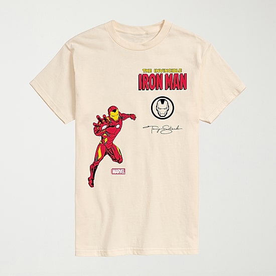 Novelty Mens Crew Neck Short Sleeve Regular Fit Iron Man Marvel Graphic T-Shirt
