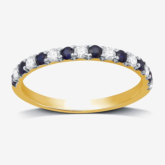 I Said Yes (H-I / I1) Womens 1/4 CT. T.W. Lab Created Blue Sapphire Sterling Silver Wedding Band
