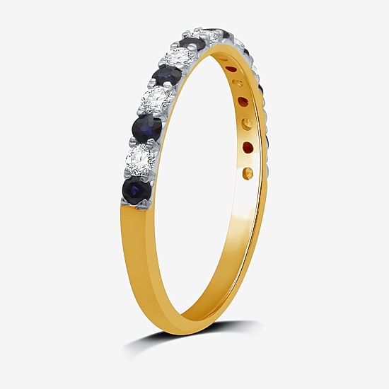 I Said Yes (H-I / I1) Womens 1/4 CT. T.W. Lab Created Blue Sapphire Sterling Silver Wedding Band