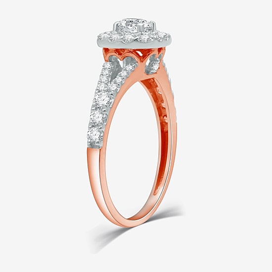 I Said Yes (H-I / I1) Womens 1 1/4 CT. T.W. Lab Grown White Diamond Sterling Silver or 14K Gold Over Silver Cushion Side Stone Halo Bridal Set