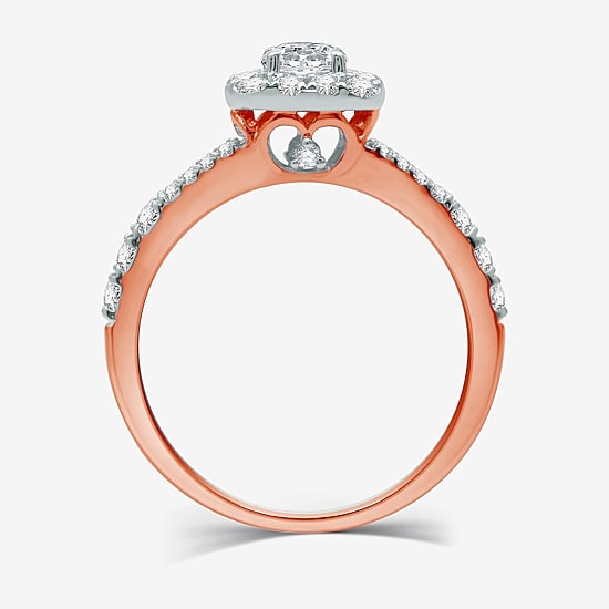 I Said Yes (H-I / I1) Womens 1 1/4 CT. T.W. Lab Grown White Diamond Sterling Silver or 14K Gold Over Silver Cushion Side Stone Halo Bridal Set