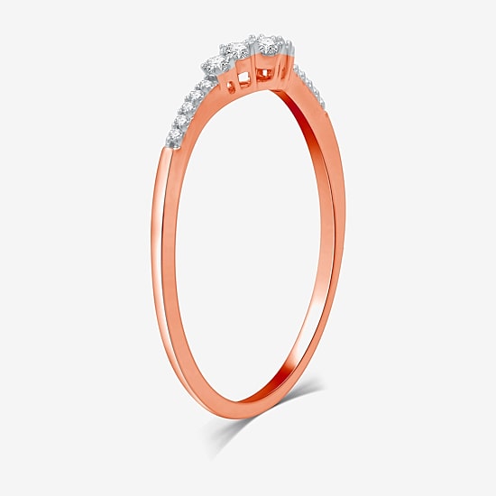 I Said Yes (H-I / I1) 1/10 CT. T.W. Lab Grown White Diamond Sterling Silver or 14K Gold Over Silver Curved Chevron Wedding Band
