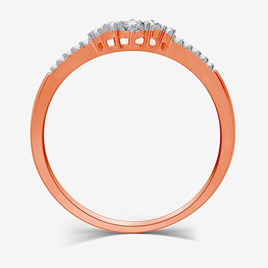 I Said Yes (H-I / I1) 1/10 CT. T.W. Lab Grown White Diamond Sterling Silver or 14K Gold Over Silver Curved Chevron Wedding Band