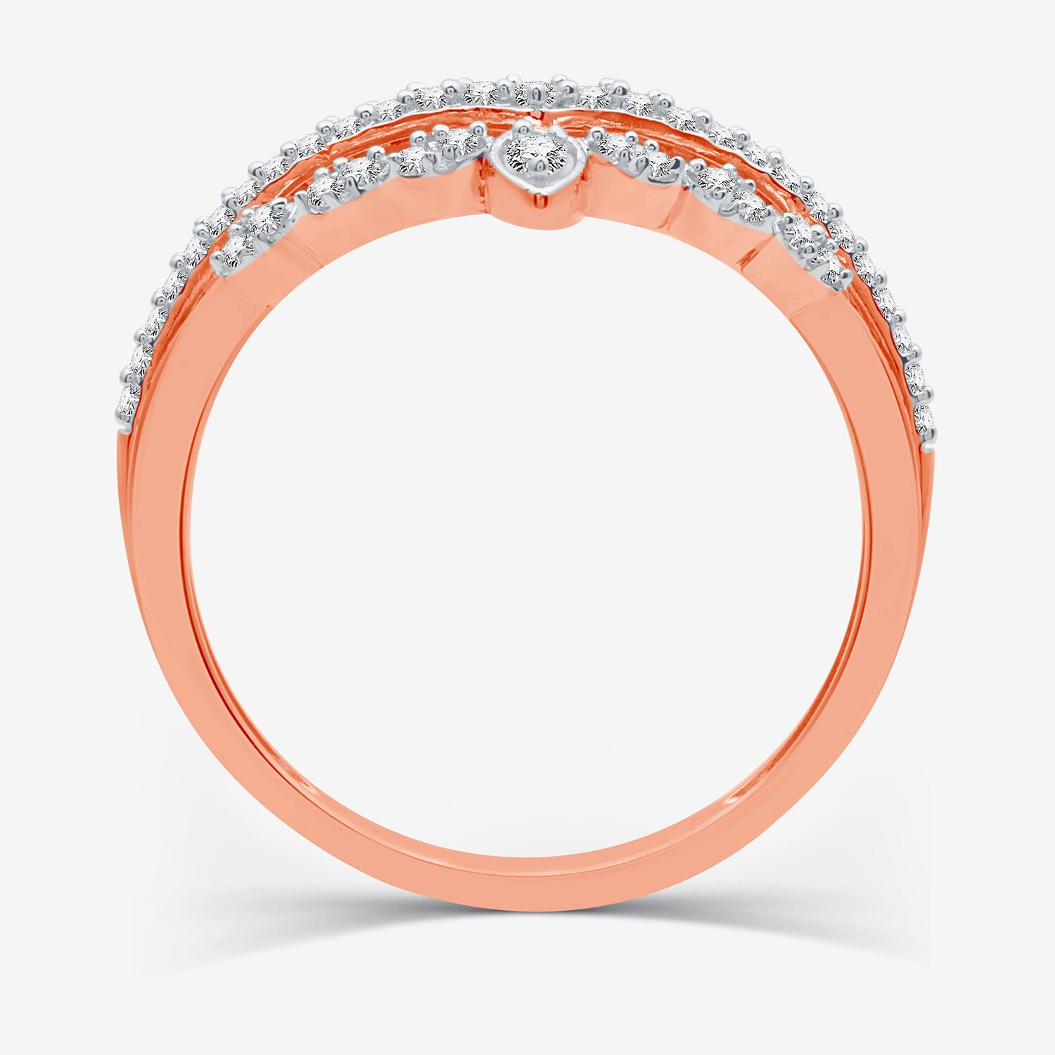 I Said Yes (H-I / I1) 1/5 CT. T.W. Lab Grown White Diamond Sterling Silver or 14K Gold Over Chevron Wedding Band