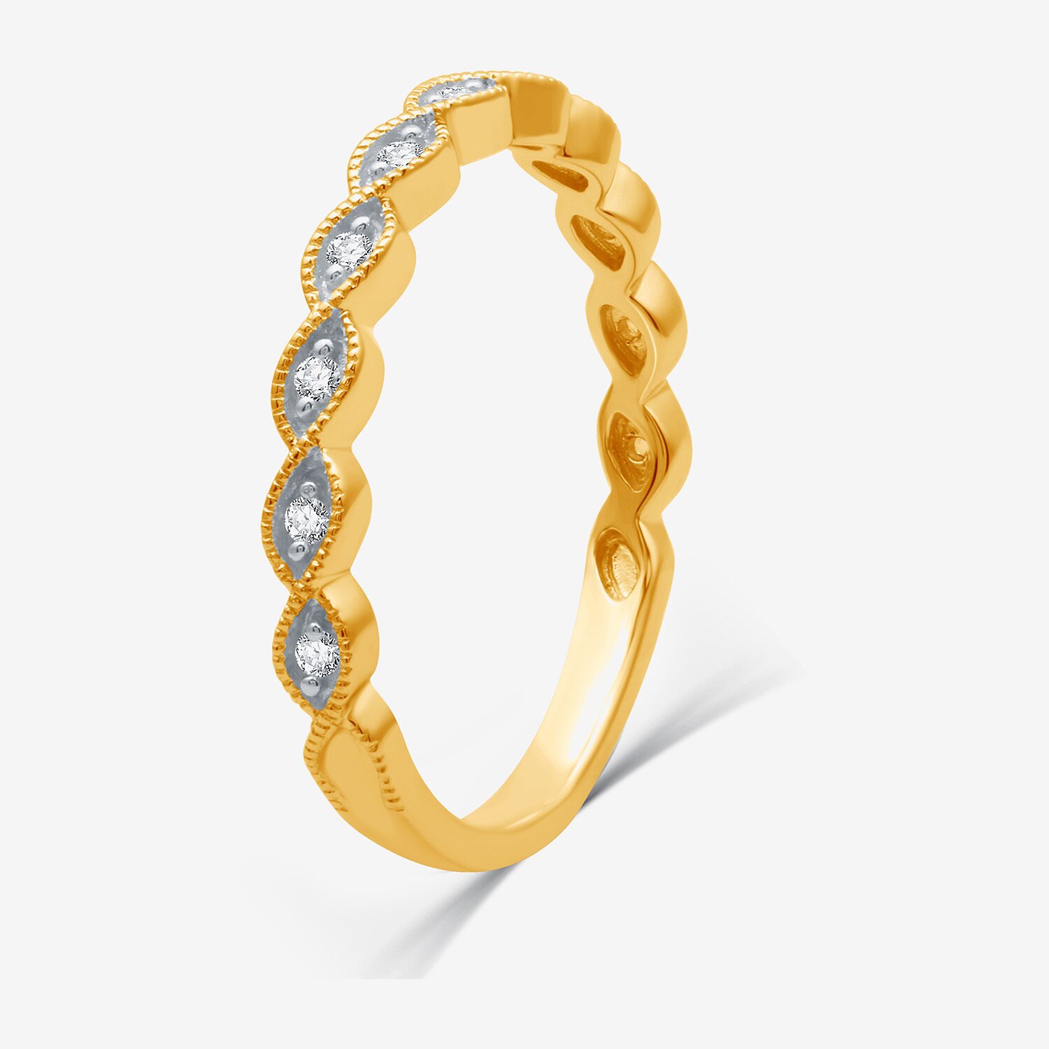 I Said Yes (H-I / I1) 1/10 CT. T.W. Lab Grown White Diamond Sterling Silver or 14K Gold Over Wedding Band