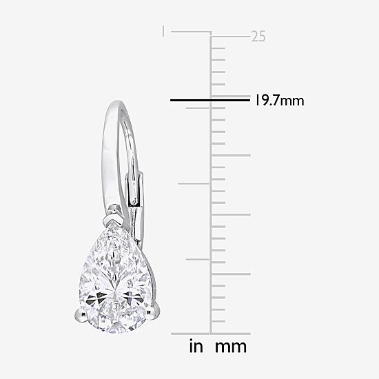 Womens 2 3/4 CT. T.W. Lab Created White Moissanite Sterling Silver Drop Earrings