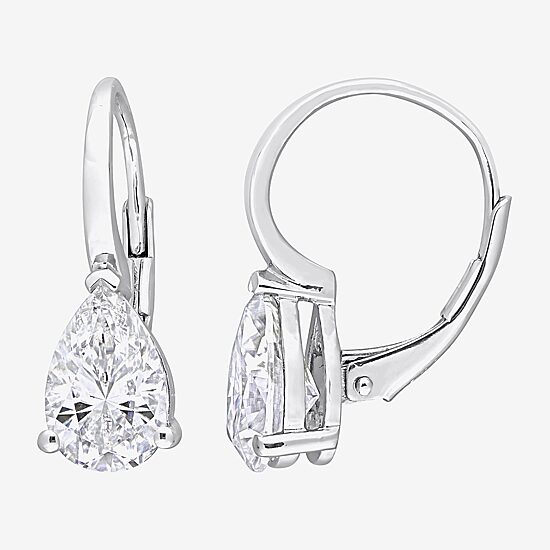 Womens 2 3/4 CT. T.W. Lab Created White Moissanite Sterling Silver Drop Earrings