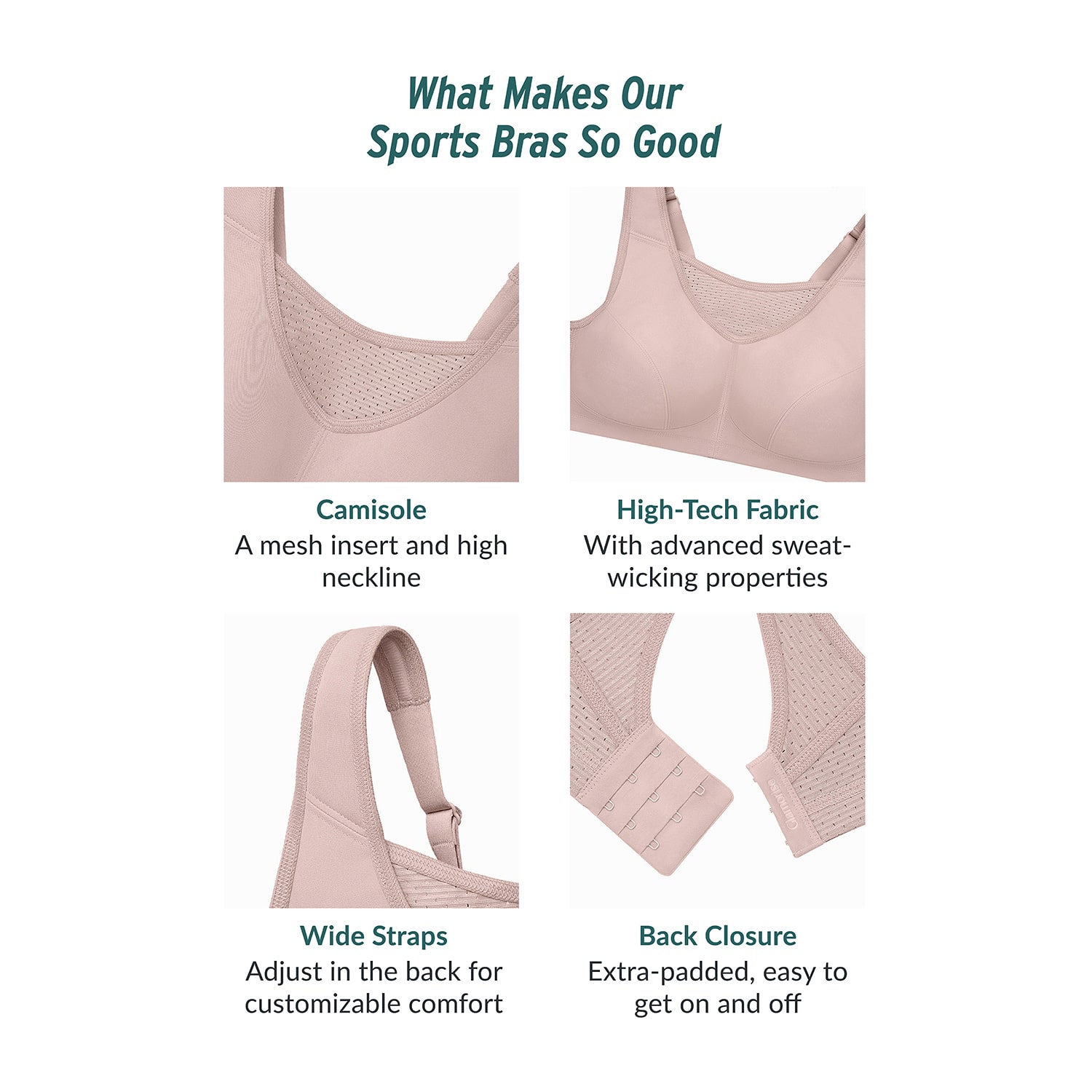 Glamorise Womens High Support Sports Wireless Bra 1067
