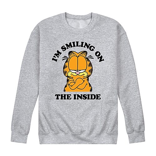 Novelty Mens Long Sleeve Garfield Sweatshirt, Large, Gray