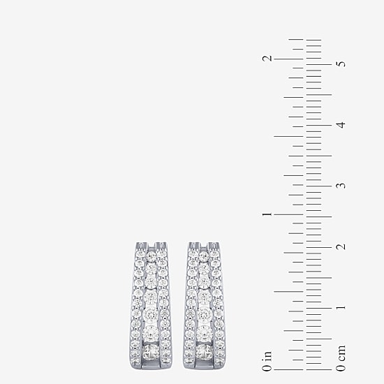 1½ CT. T.W. Certified Diamond 14K White or Yellow Gold Hoop Earrings
