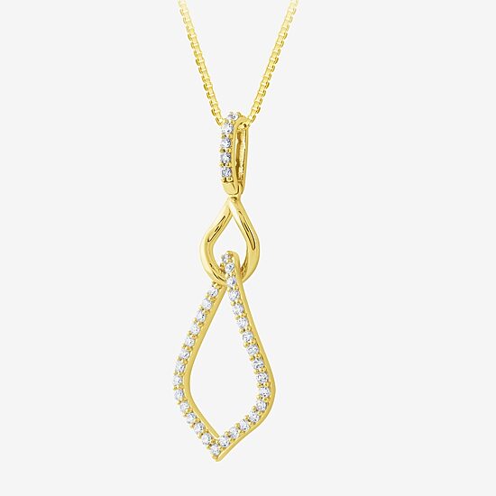 (G / Si2) Womens 1/2 CT. T.W. Lab Grown White Diamond 10K Gold 18 Inch Pendant Necklace