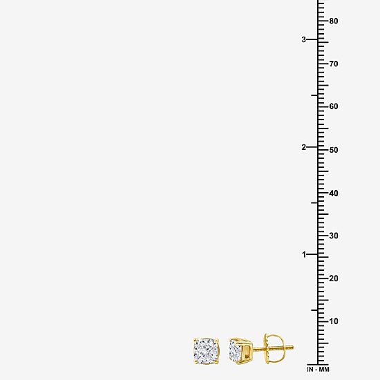 Ever Star (G / Vs2) 2 CT. T.W. Lab Grown White Diamond 14K Gold 14K White Gold Round Cushion Stud Earrings