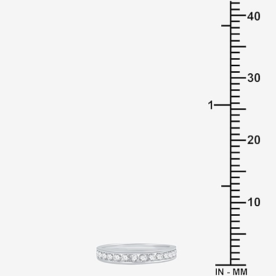 (F / SI2) Signature By Modern Bride Womens 2 1/2 CT. T.W. Lab Grown White Diamond Round Channel Bridal Set In 10K Gold