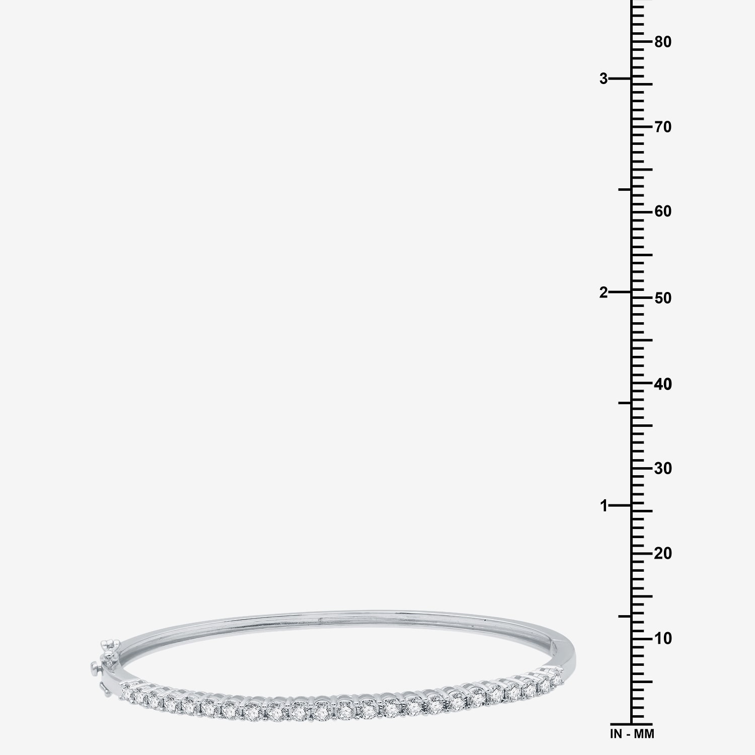 (H-I / I1) Womens 1 CT. T.W. Lab Grown White Diamond Sterling Silver Bangle Bracelet