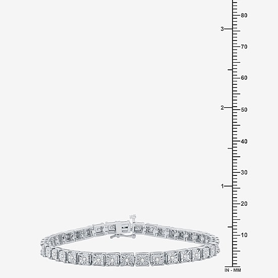 Womens 1/2 CT. T.W. Natural White Diamond Sterling Silver 7.5 Inch Tennis Bracelet