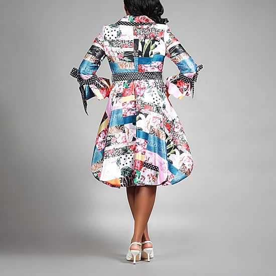 Giovanna Signature Womens Belted Long Sleeve Floral Shirt Dress