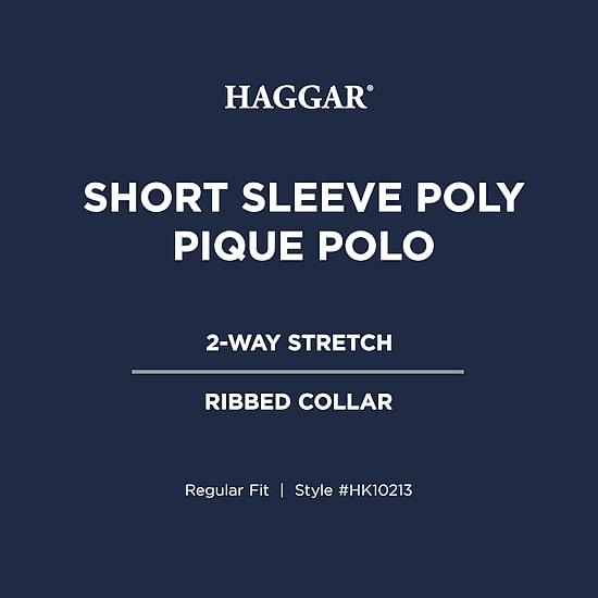 Haggar Pique Mens Regular Fit Short Sleeve Polo Shirt