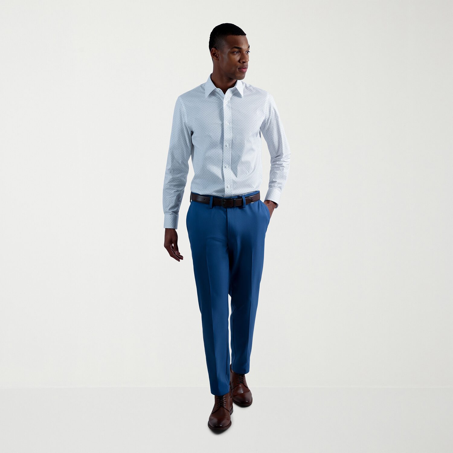 Haggar Cool Right Performance Flex Mens COMFORT WAISTBAND Slim Fit Flat Front Pant