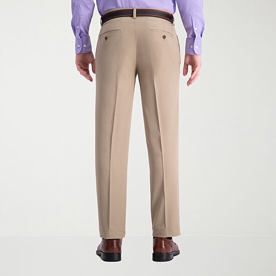 Haggar Cool 18 Pro Mens Comfort Waistband Straight Fit Flat Front Pant