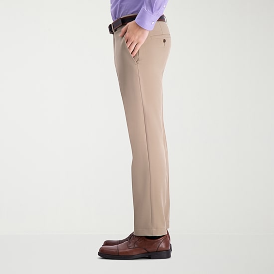 Haggar Cool 18 Pro Mens Comfort Waistband Straight Fit Flat Front Pant