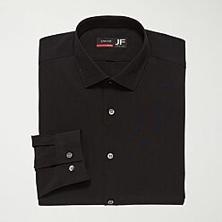juniors black dress shirt Moda Nova Juniors Contrast Collar Long Sleeve Office Button Down Shirt Black M, Women's, Size: Medium