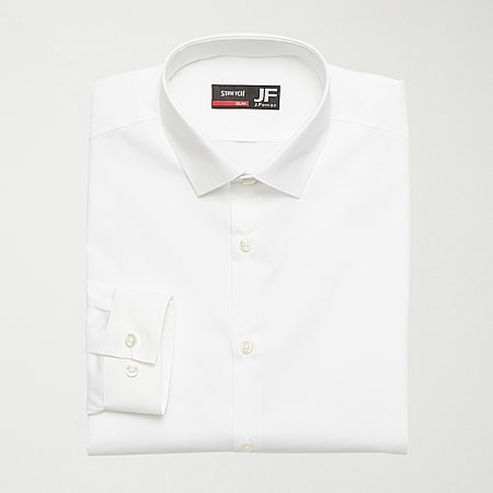 j ferrar white dress shirt J. Ferrar 360 Stretch Slim Performance Men's Slim Fit Stretch Fabric Long Sleeve Dress Shirt, 16-16.5 32-33, White | Gotta Have It Price