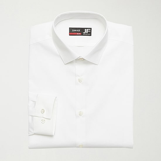 J. Ferrar Ultra Comfort Slim Mens Slim Fit Stretch Fabric Wrinkle Free Long Sleeve Dress Shirt