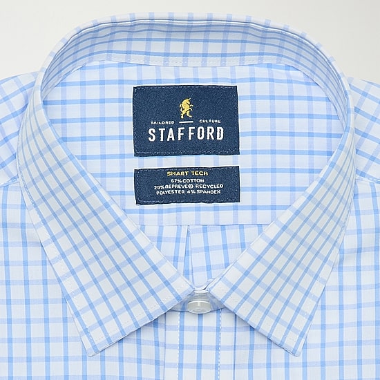 jcpenney mens stafford dress shirts Stafford Smart Tech Men's Regular Fit Stretch Fabric Wrinkle Free Long Sleeve Dress Shirt, 17-17.5 34-35, Blue | Gotta Have It Price