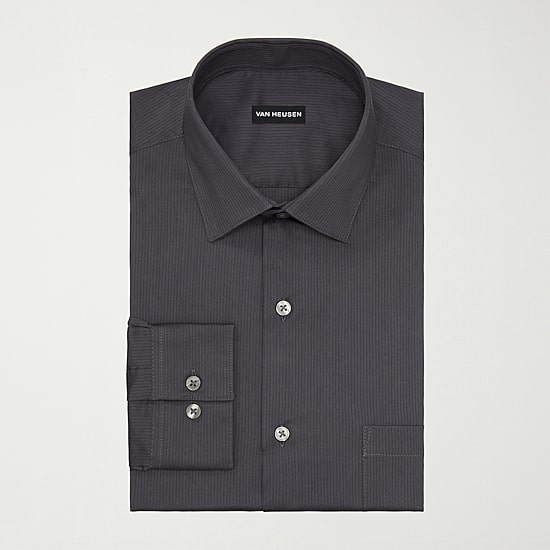 Van Heusen Everyday Defense Stain Shield Mens Regular Fit Stretch Fabric Wrinkle Free Long Sleeve Dress Shirt